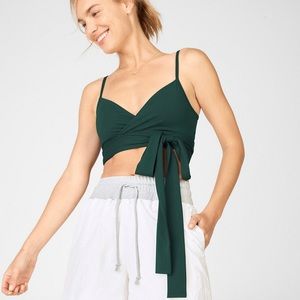 Fabletics Nola Low Impact Wrap Sports Bra Dark Pine Size Small